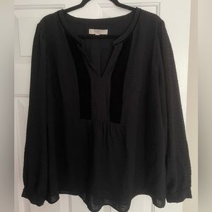 LOFT Top with Velvet Detail- 16W